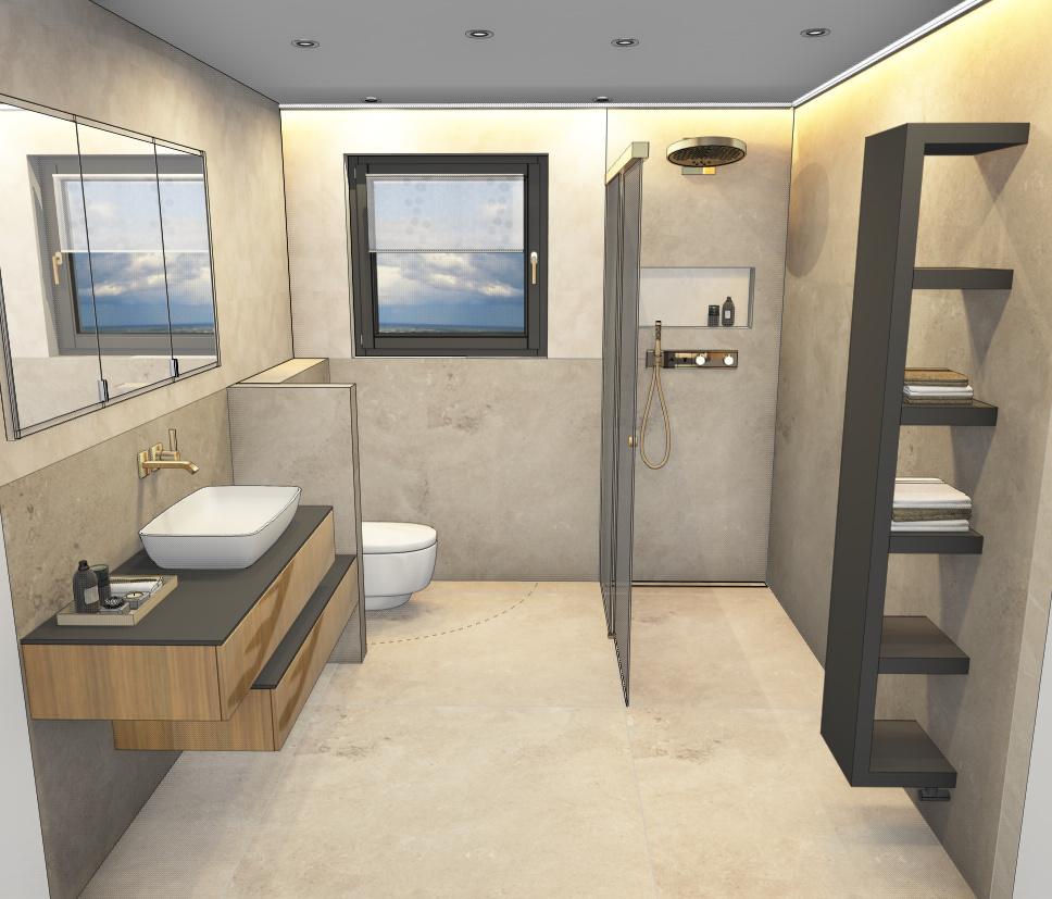 3D-Visualisierung eines Premium-Badezimmers